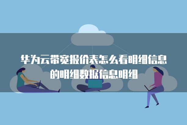 华为云带宽报价表怎么看明细信息的明细数据信息明细