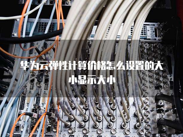 华为云弹性计算价格怎么设置的大小显示大小