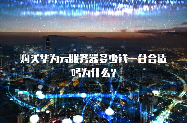 购买华为云服务器多少钱一台合适吗为什么?