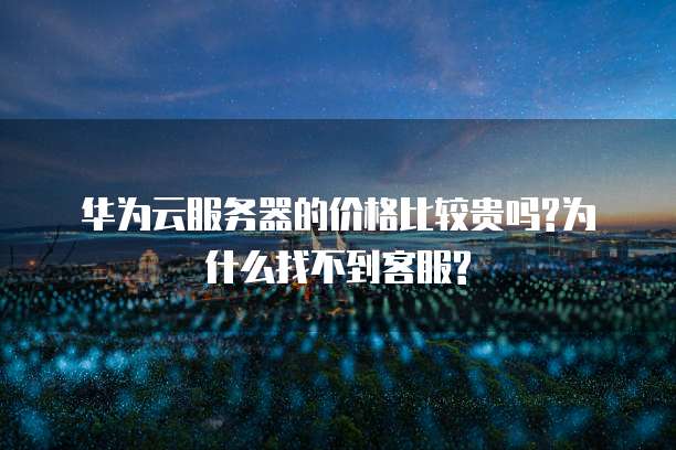 华为云服务器的价格比较贵吗?为什么找不到客服?
