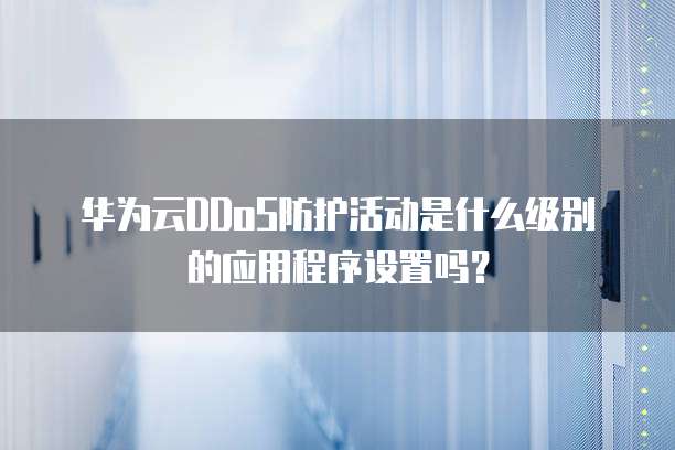 华为云DDoS防护活动是什么级别的应用程序设置吗？