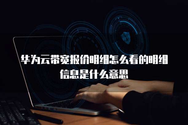 华为云带宽报价明细怎么看的明细信息是什么意思