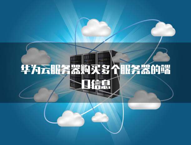 华为云服务器购买多个服务器的端口信息
