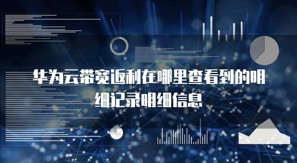 华为云带宽返利在哪里查看到的明细记录明细信息