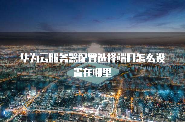 华为云服务器配置选择端口怎么设置在哪里