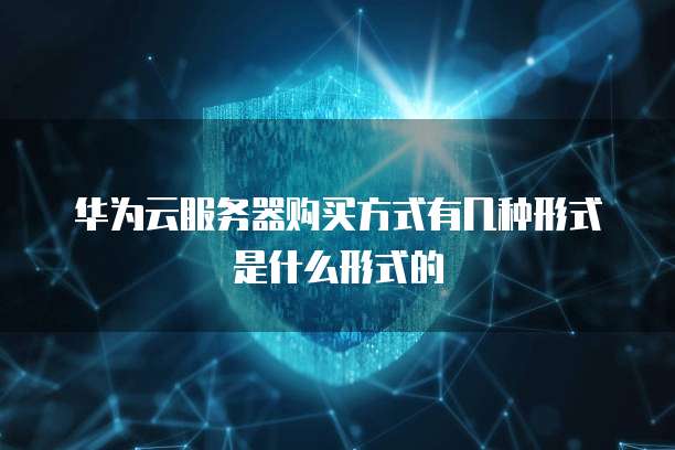 华为云服务器购买方式有几种形式是什么形式的