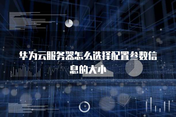 华为云服务器怎么选择配置参数信息的大小