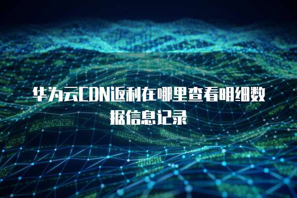 华为云CDN返利在哪里查看明细数据信息记录