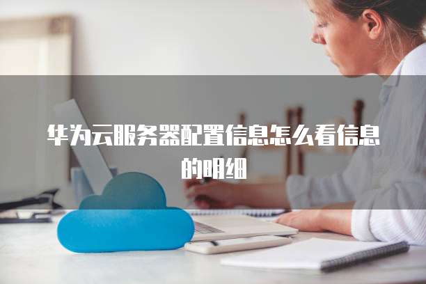华为云服务器配置信息怎么看信息的明细