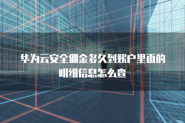 华为云安全佣金多久到账户里面的明细信息怎么查