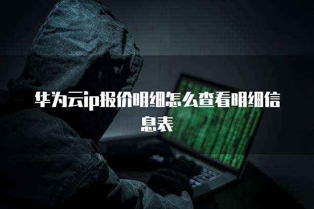 华为云ip报价明细怎么查看明细信息表