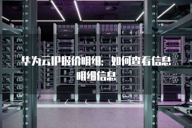 华为云IP报价明细:如何查看信息明细信息