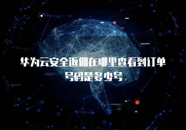 华为云安全返佣在哪里查看到订单号码是多少号