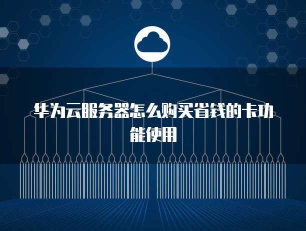 华为云服务器怎么购买省钱的卡功能使用