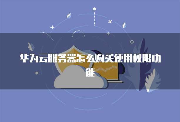 华为云服务器怎么购买使用权限功能