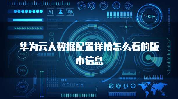 华为云大数据配置详情怎么看的版本信息