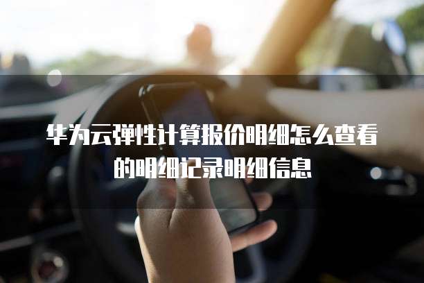 华为云弹性计算报价明细怎么查看的明细记录明细信息