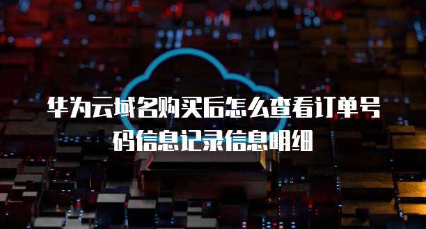 华为云域名购买后怎么查看订单号码信息记录信息明细