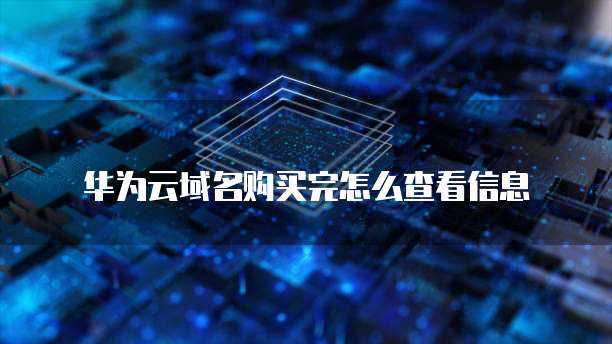 华为云域名购买完怎么查看信息
