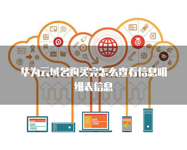 华为云域名购买完怎么查看信息明细表信息