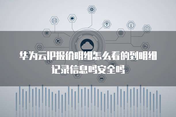 华为云IP报价明细怎么看的到明细记录信息吗安全吗