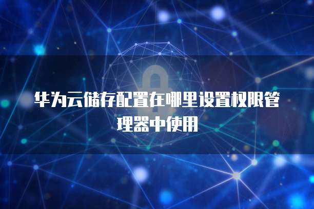 华为云储存配置在哪里设置权限管理器中使用