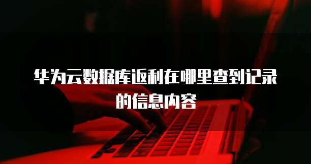 华为云数据库返利在哪里查到记录的信息内容