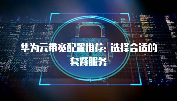 华为云带宽配置推荐: 选择合适的套餐服务