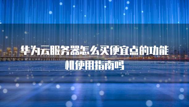 华为云服务器怎么买便宜点的功能机使用指南吗