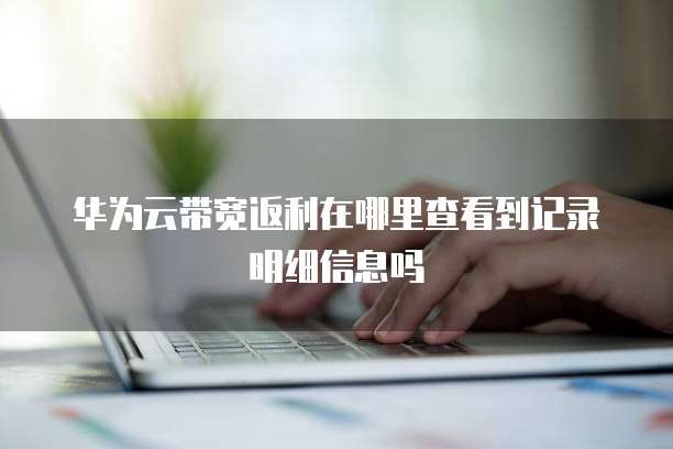 华为云带宽返利在哪里查看到记录明细信息吗