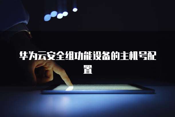 华为云安全组功能设备的主机号配置