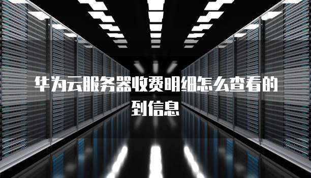华为云服务器收费明细怎么查看的到信息