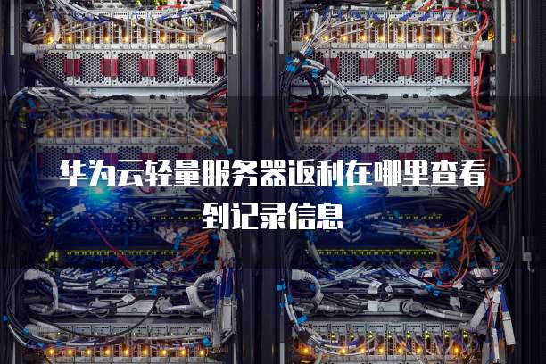 华为云轻量服务器返利在哪里查看到记录信息