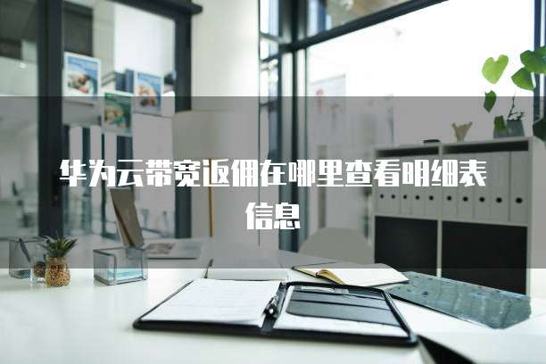 华为云带宽返佣在哪里查看明细表信息