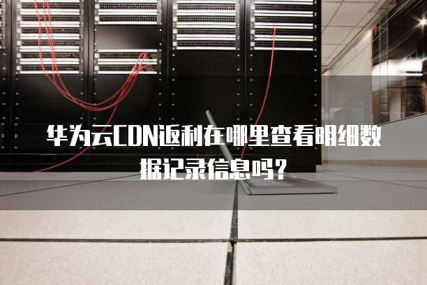 华为云CDN返利在哪里查看明细数据记录信息吗?