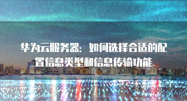 华为云服务器：如何选择合适的配置信息类型和信息传输功能