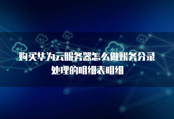 购买华为云服务器怎么做账务分录处理的明细表明细
