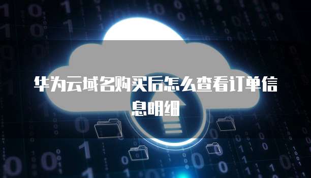 华为云域名购买后怎么查看订单信息明细