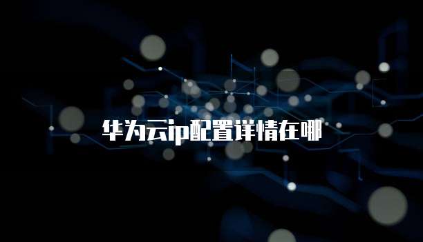 华为云ip配置详情在哪