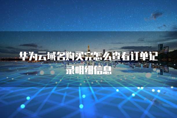 华为云域名购买完怎么查看订单记录明细信息