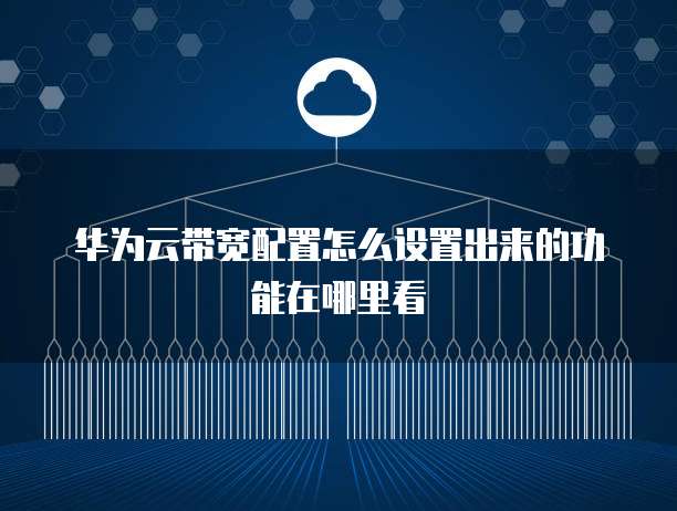 华为云带宽配置怎么设置出来的功能在哪里看