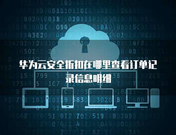 华为云安全折扣在哪里查看订单记录信息明细