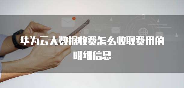 华为云大数据收费怎么收取费用的明细信息