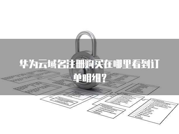 华为云域名注册购买在哪里看到订单明细?