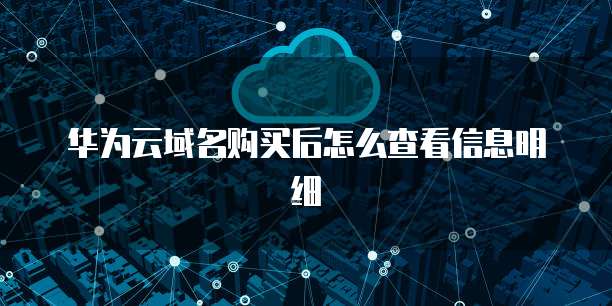 华为云域名购买后怎么查看信息明细