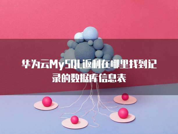 华为云MySQL返利在哪里找到记录的数据库信息表