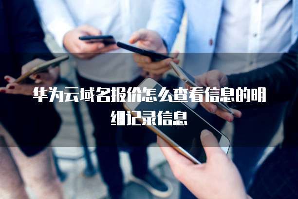 华为云域名报价怎么查看信息的明细记录信息