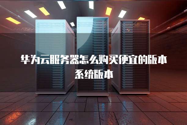 华为云服务器怎么购买便宜的版本系统版本