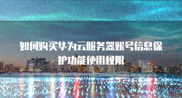 如何购买华为云服务器账号信息保护功能使用权限