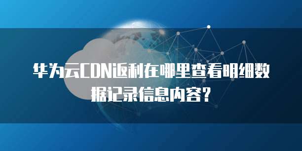 华为云CDN返利在哪里查看明细数据记录信息内容?